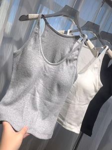 Áo Ba Lỗ Nữ Thời Trang Mùa Xuân 2025 Cổ Chữ U Lớn Ôm Vừa Vặn Dây Đeo Một Mảnh Áo Ba Lỗ Thêu Áo Ba Lỗ Thường Ngày