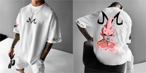 Dragon Ball 2025 Autumn/Winter Mens Co-branded T-shirt Majin Buu Anime Printed Casual Loose Version Harajuku Parent Child Top