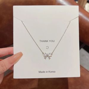 Vòng Cổ Nơ Opal Dành Cho Nữ Ánh Sáng Sang Trọng Thời Trang Đa Năng Dây Chuyền Thép Titan Hình Học Mặt Dây Chuyền Hình Tròn Phong Cách Cổ Điển
