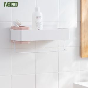 NACHUAN Bathroom Storage Rack Shelf Toilet Wall Storage Free Perforated Wall mounted Toilet Shower Storage Organizer