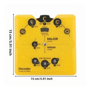 Bánh Xe Tham Khảo Nguyên Lý Âm Nhạc Chartreuse PVC PP Vòng Tròn Thứ Năm Cho Đàn Guitar Để Bàn Công Cụ Lý Thuyết Âm Nhạc