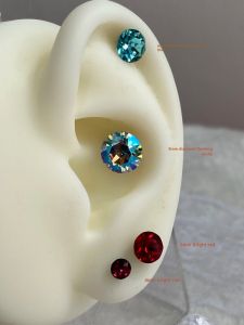 Hypoallergenic Titanium Alloy Silver Needle Ear Studs Pure Silver S925 Spiral Ear Cartilage 8mm Single Piece Fashion Jewelry