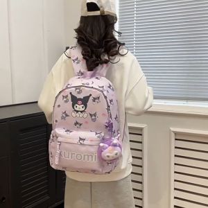 43CM Sanrio Kuromi MyMelody Cinnamaroll Pompompurin Korea Style School Bag Girl Outdoorb ackpack