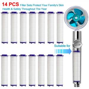 14pcs Hard Water Shower Filter for Handheld ShowerHead - Removes Chlorine and Harmful Substances for Better Shower and Skin Care