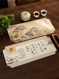 Chinese Style Water Ink Silicon Dendroid Coaster Quick Dry Tea Mat Drain Pad Tea Table Surface Heat Resistant Cup Mat Anti Slip Tea Table