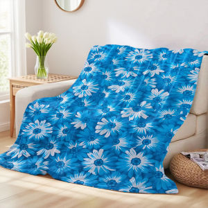 Beast Kingdom | Blue Daisy Flannel Blankets Are Perfect For Sofas Office Beds Travel Sleep And Use Throughout The Four Seasons