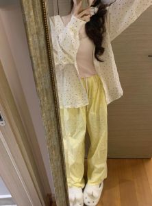 Quần Dài Thường Ngày Kẻ Sọc Dopa Dành Cho Nữ Mùa Hè Mỏng Cạp Cao Quần Ống Rộng Ống Đứng Thiết Kế Thanh Lịch