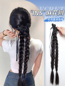 ปลอมผมผูกมือแบบหนีบ 2 หาง กิ๊บติดผมสไตล์ INS ธรรมชาติ ผูกโบว์ผ้าผูกผม ปลอมผมยาวสไตล์เด็ก ช่วยลดอายุ