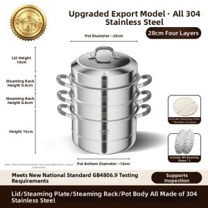 HUAJIDA | 304 Stainless Steel Multi-functional Steam Pot Gas Stove