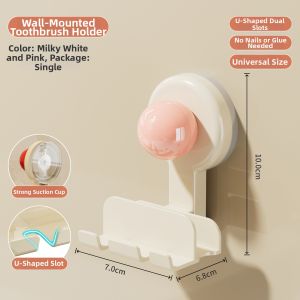 BAOJIAWANG | Suction Cup Wall-mounted Toothbrush Storage Rack