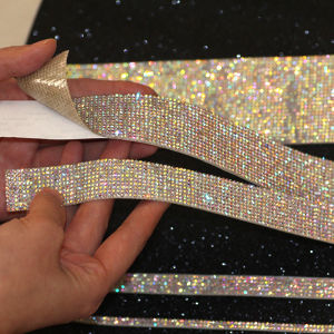 White Rhinestone Chain Sticky Rhinestone Strip Clothing Shoes Bag DIY Stick-on Crystals Dancing Dress Wedding Dress Belt