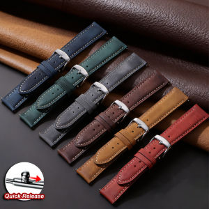 14/16/18/20/22/24mm Quick Release Watch Band MenWomen Watchband Genuine Leather Watch Strap Replacement Belt Vintage Brown Strap