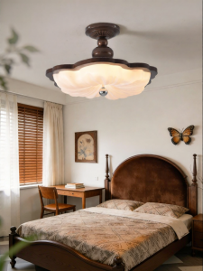 DGY | French Creamy Clouds Petals Retro Bedroom Light