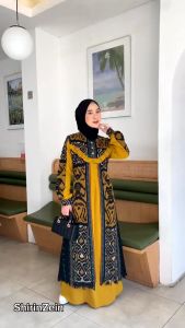Gamis Dress Kondangan Pesta Mewah Elegan Busui Mix Tenun Troso SHIRINZEIN Rahayu