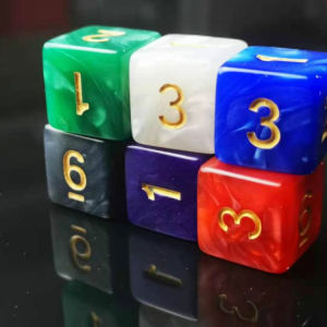 ลูกเต๋าทรงกลม Acrylic 6 หน้า ขนาด 15.8 มม. ลายหินลูกปัด เล่นเกมโต๊ะเรียน ลูกเต๋าแบบมุมฉาก ลูกเต๋าสีทอง ของเล่นเพื่อการศึกษา