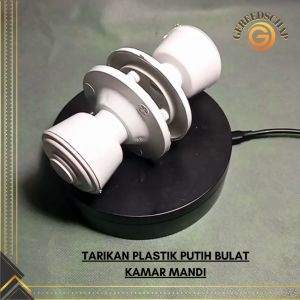 Handle Pintu WC Bulat Plastik Putih Tahan Lama dengan Slot Putar - Desain Modern