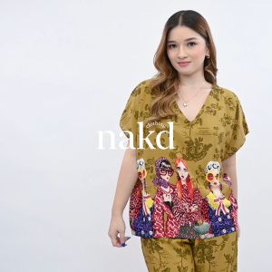 NAKD FASHION ELEA DAILY BASIC V NECK CHALLIS CASUAL TERNO WOMEN LOOSE COMFY COORDS SET 1932