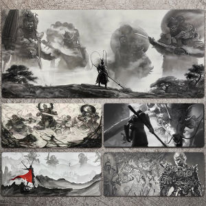Creative Brand Black Myth Goku Large Size Rubber Mouse Pad with Thickened Lock Edge for Men Gaming Computer Keyboard Mat