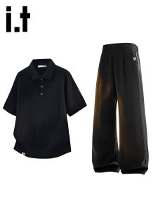 izzue | Slim Light Summer Fashion Polo Shirt and Casual Pants Set for Men