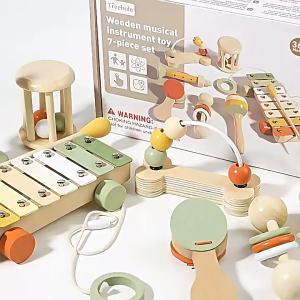 SG EmmAmy® Baby Music Enlightenment Toys -Wooden Musical Instrument Teaching Set for Early Education Newborn Baby Gifts