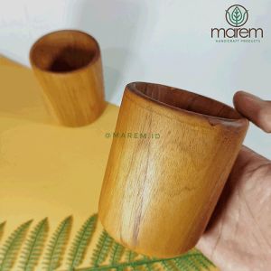 GELAS KAYU JATI PREMIUM | GELAS MINUM KAYU | MUG KAYU JATI
