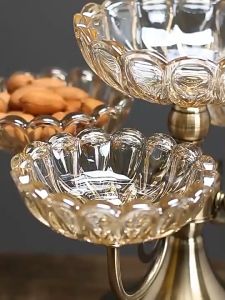 Khay Mứt Tết thuỷ tinh 5 cánh cao cấp trang trí ngày Tết - Hộp đựng bánh kẹo pha lê trong suốt TRT651