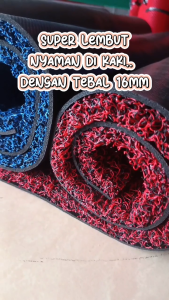 Keset bihun lantai meteran Roll tebal 16mm Bahan PVC uk 40x60 alas bawah Anti-Slip ROLL 2 WARNA