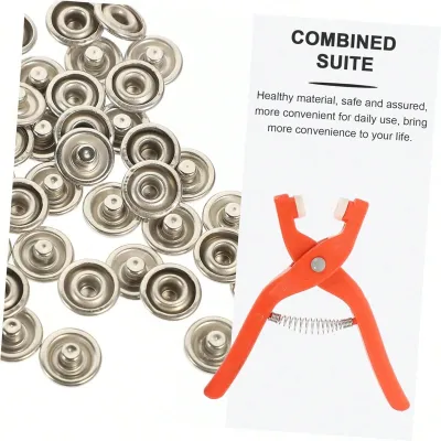 50 Sets of Button Kits with Hand Pliers and 50 Buttons Used for Sewing DIY Crafts and Sewing Supplies