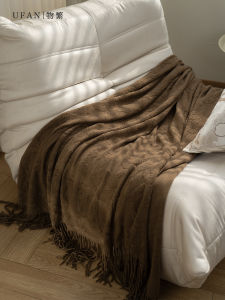 Knitted Blanket Air Conditioned Sofa Cover Blanket Vacation Home Bed Tail Blanket High End Sofa Blanket Match Blanket mid Century Style