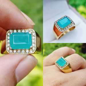 Cincin Batu Natural Bacan Doko Cutting Kotak