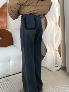 MANMI | Quần Jeans Vintage Ôm Phía Trên Rộng Phía Dưới