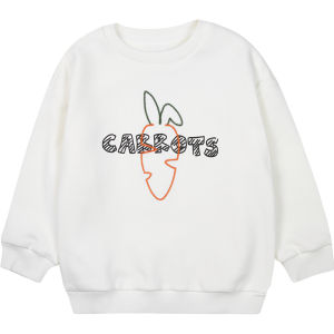 Great Family | Designer Round Neck Dropping Shoulder Color Contrasted Embroidery Sweatshirt Children