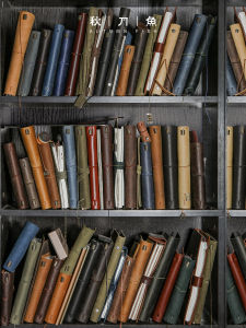 Autumn Knife Fish TN Leather Notebook Imperfect Pages Loose Leaf Retro Travelers Notebook Creative Trendy Business Supplies