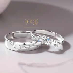 Cincin Couple Silver Adjustable S19 | Pasangan | Nikah | Lamaran | Hadiah | Tunangan 925 Perak | Aksesoris Pria Wanita