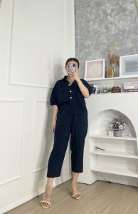 CJ - SET #2127 CAROLINE LOOSE WITH MIDI PANTS SET PREMIUM