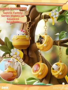 XUNNIAN | HelloKitty My Melody Sanrio Family Honey Jar Squeeze Hanging Keychain Ornament
