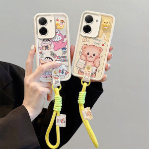 New Casing Redmi A5 POCO C71 F7 Pro Ultra Phone Case Leather Design Cute Cartoon Kuromi Capybara Crayon Shin-chan Lens Protection with Lanyard Silicone Soft Cover