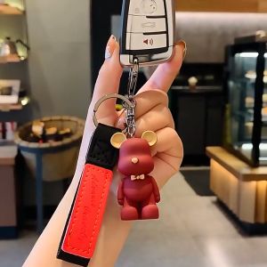 Set Gantungan Kunci Mobil Motor KeyChain Liontin Tas Motif Astronot Bear Kristal Hadiah Pasangan