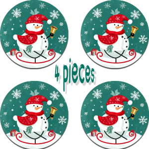 4-piece set - Wooden table mats non-slip and heat-resistant for tabletop protection dining table decor and restaurant gifts
