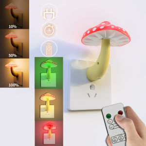 【Holiday Decor Essential】Colorful Life 146B Mushroom Lamp - Remote Control Holiday Decoration Night LightRemote Control Plug-in LampDimmable Color Changing Auto On/Off Timer Nightlight for Kids Bedroom