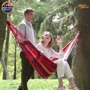 Outdoor Rainbow Canvas Fabric Camping Striped Canvas Hammock Kanvas Berkhemah Endui Buaian Gantung Tidur