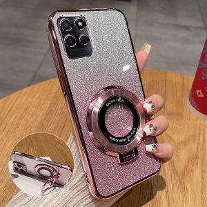 Realme V11s Silicone Phone Case Full Cover Anti-Fall Transparent Soft Shell with Stand Mens Model RMX3121 V115G New S5G