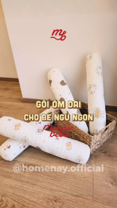 Gối Ôm 60cm Cho Trẻ Em Muslin Cotton Họa Tiết Mềm Mịn Mongle Bebe Hàn Quốc