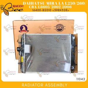 QUEEN BEE 11042 Daihatsu Mira LA L250/260/CBA-L6605 2002-2006 Radiator Assembly M/T 1ROW 398x328 16400-B2010 (Polar)