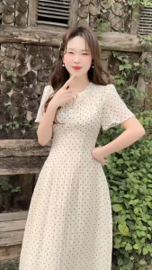 ĐẦM VOL BI NHÍ SIÊU XINH CỔ TRÒN CÓ DÂY NƠ TUYỆT ĐẸP (3Q)