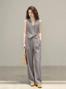 Old Money Style Gray Suit Set
