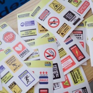 Warning Signs Sticker Sheet Sticker Bundle Sticker Set Planner Stickers Journal Stickers