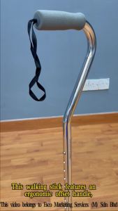Lightweight Walking Stick with Ergonomic Offset/Swan Neck Design Handle