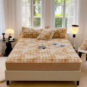 SUNLIGHT HOME ผ้าปูที่นอนกำมะหยี่นุ่มผ้าปูที่นอนเข้ารูปสีทึบผ้าปูที่นอน6ฟุตผ้าปูที่นอน5ฟุตผ้าปูที่นอน6.5ฟุต