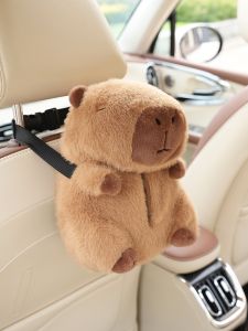 Capabala Capybara Car Tissue Box Cute Stuffed Automobile Armrest Box Cover Tissue Box Multi-Functional Hanging Paper Extraction